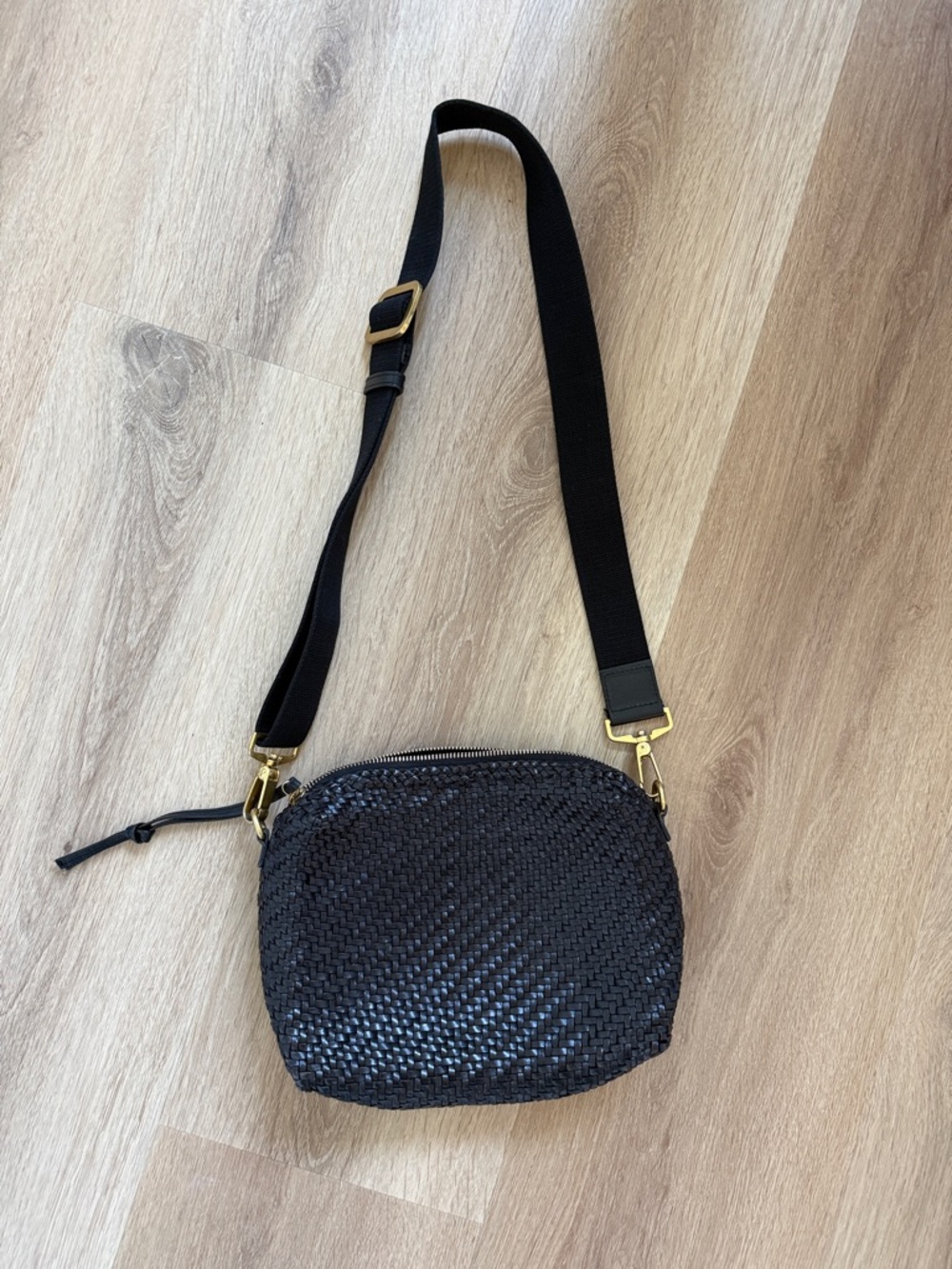 Loeffler Randall Black Woven Crossbody Bag